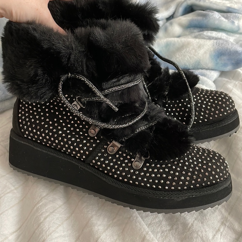 Black Sparkle Boots
